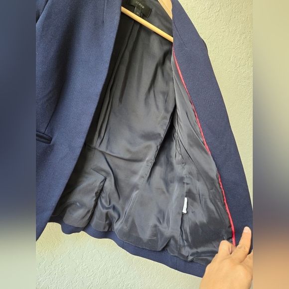 J. Crew Going Out Blazer Navy Blue Size 00 Collegiate - Picture 7 of 11